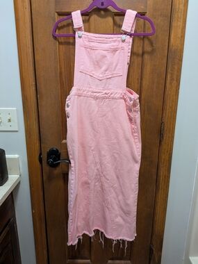 SHEIN Pink Midi Overall Dress